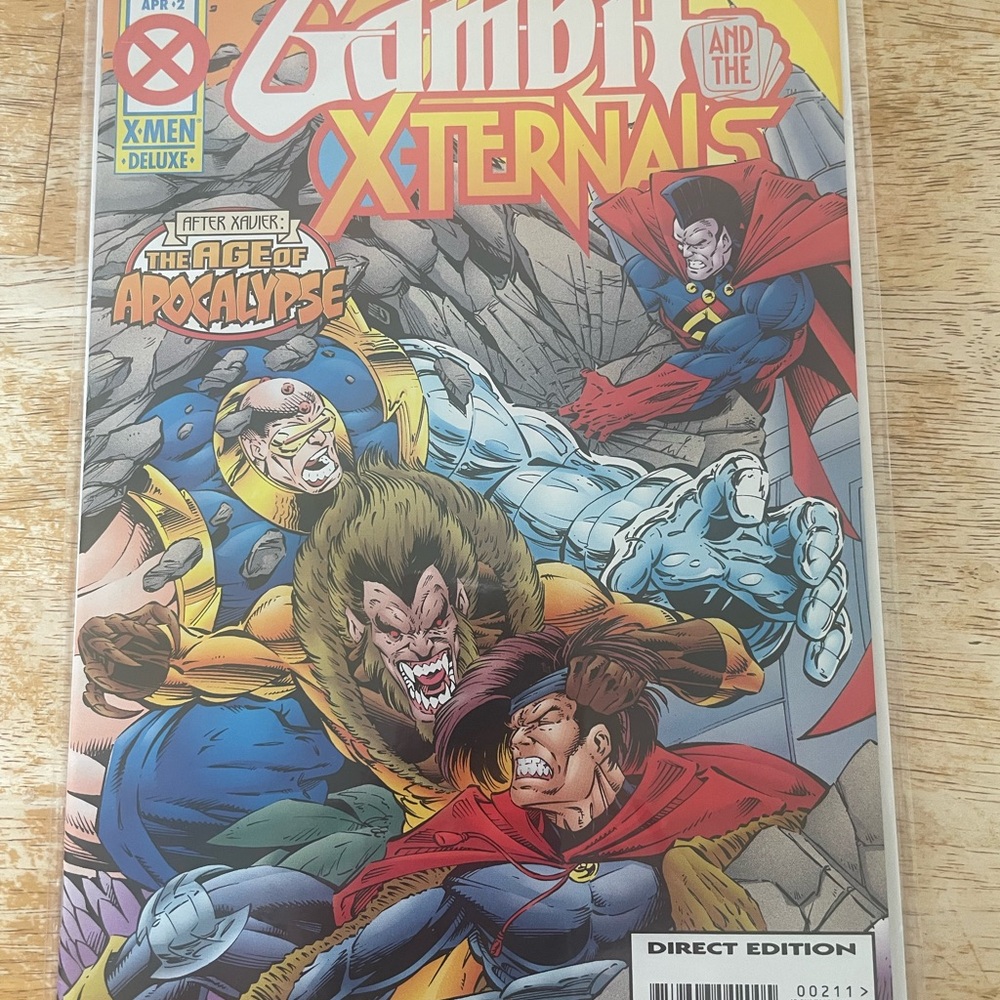 Rare Marvel Gambit and the X-Ternals Comic Cover - Red, Blue, Yellow